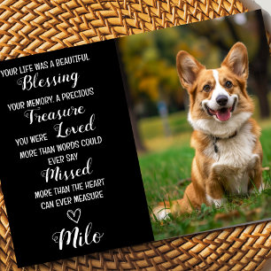 Pet Sympathy Personalized Photo Pet Loss Card
