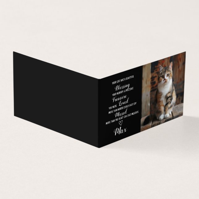 Pet Sympathy Personalized Photo Pet Loss Card Cat (Outside)