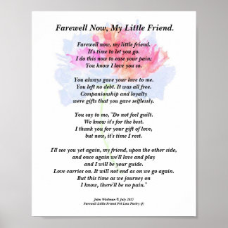 Pet Sympathy Poem Print, Value Poster (Matte)