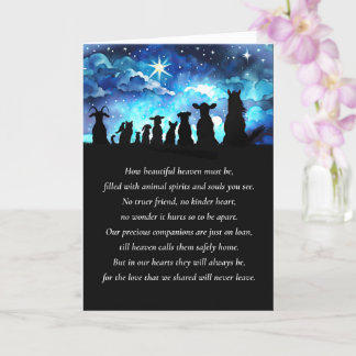 Pet Sympathy with Spiritual Poem of Animals Heaven Card