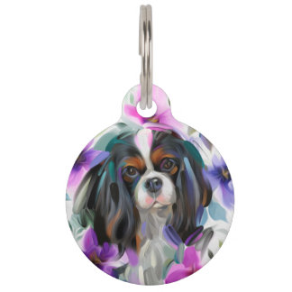 Pet TAG | 'Anemone' Tricolor Cavalier Art