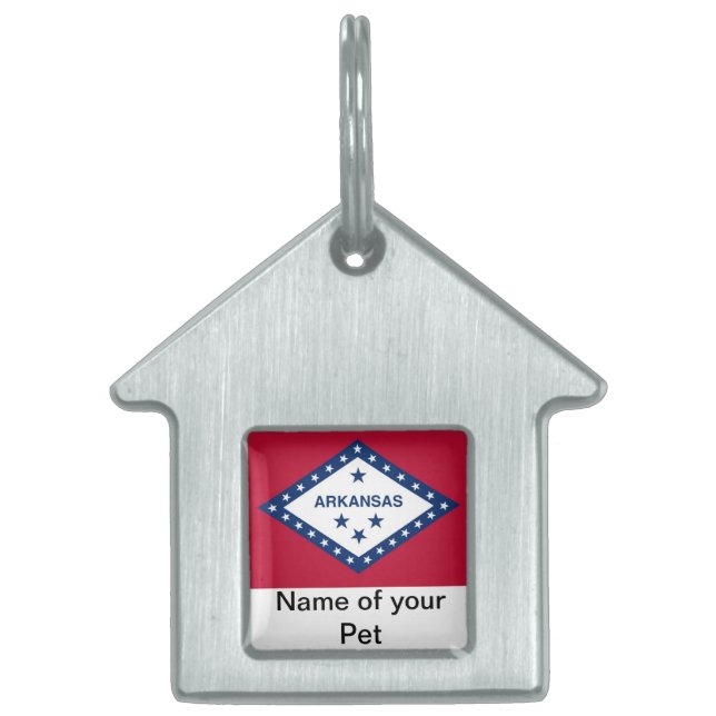 Pet Tag with Flag of Arkansas State (Front)