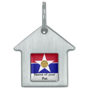 Pet Tag with Flag of Dallas City