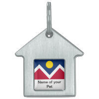 Pet Tag with Flag of Denver City, Colorado State