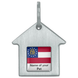 Pet Tag with Flag of Georgia State
