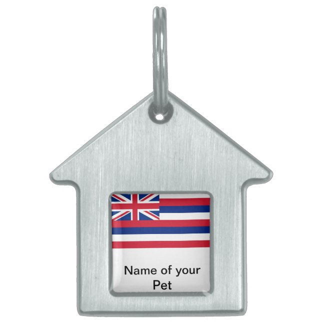 Pet Tag with Flag of Hawaii State (Front)