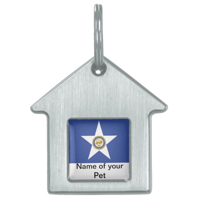 Pet Tag with Flag of Houston City (Front)