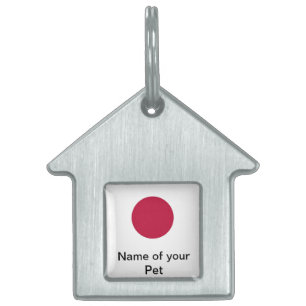 Pet Tag with Flag of Japan