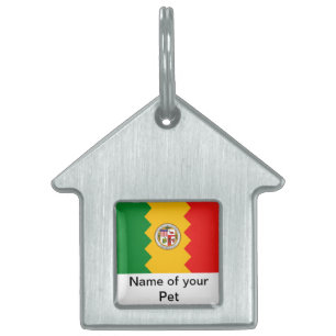Pet Tag with Flag of Los Angeles, California State