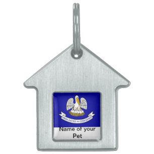 Pet Tag with Flag of Louisiana State