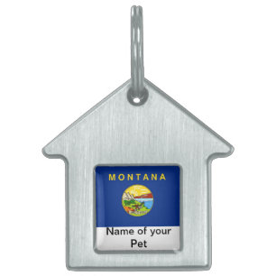 Pet Tag with Flag of Montana State