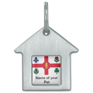 Pet Tag with Flag of Montreal, Canada