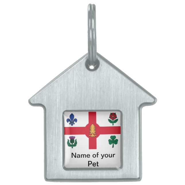 Pet Tag with Flag of Montreal, Canada (Front)