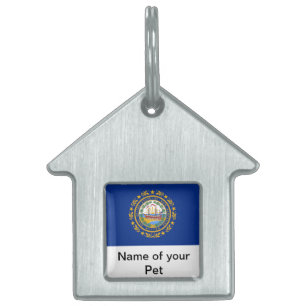 Pet Tag with Flag of New Hampshire State