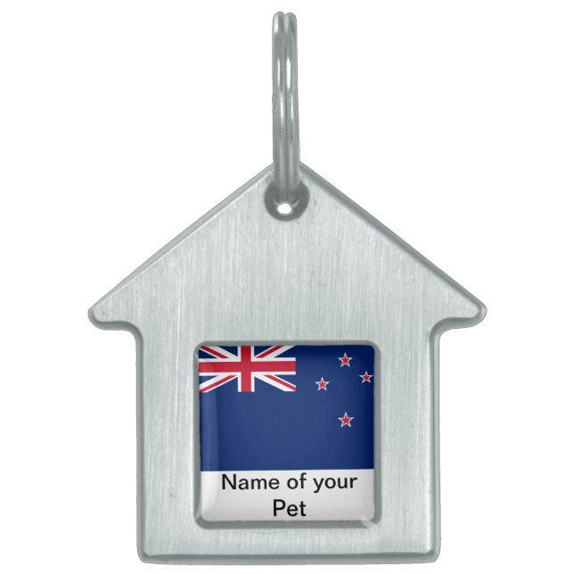 Pet Tag with Flag of New Zealand (Front)