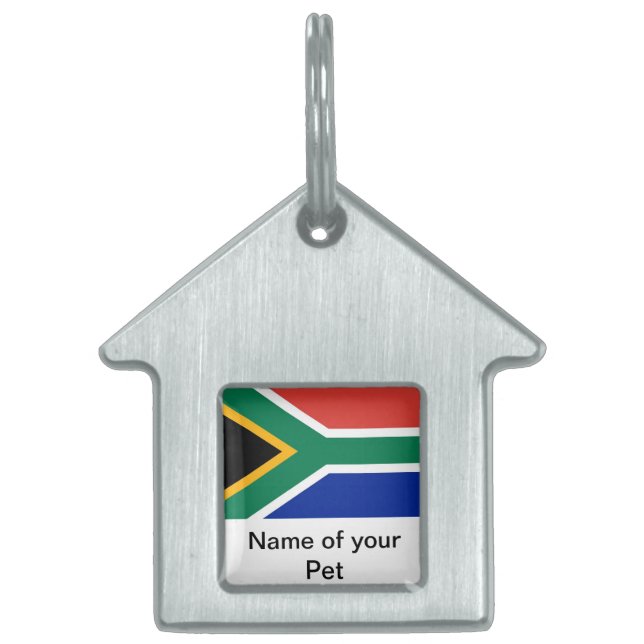 Pet Tag with Flag of South Africa (Front)
