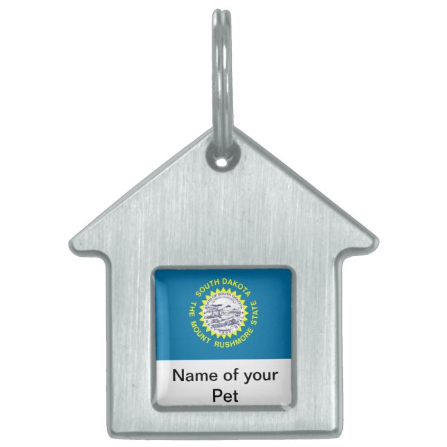Pet Tag with Flag of South Dakota State (Front)