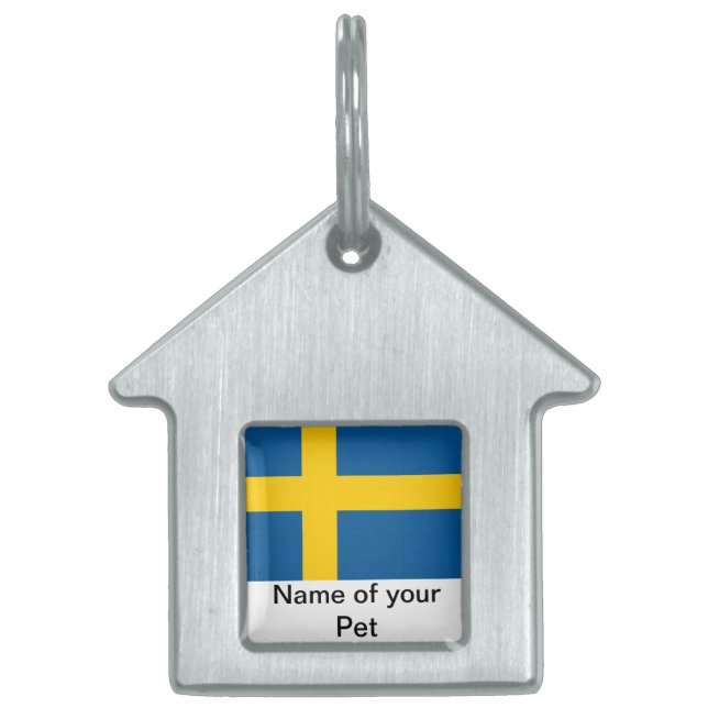 Pet Tag with Flag of Sweden (Front)