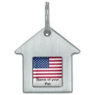 Pet Tag with Flag of United States of America