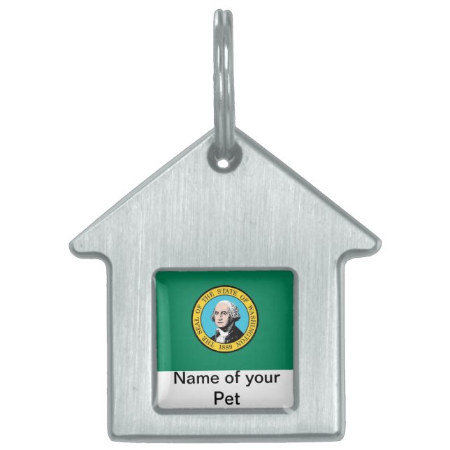 Pet Tag with Flag of Washington State (Front)