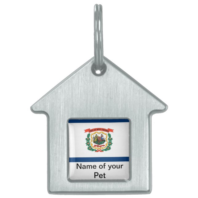 Pet Tag with Flag of West Virginia State (Front)