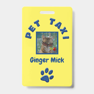 pet taxi denim badge