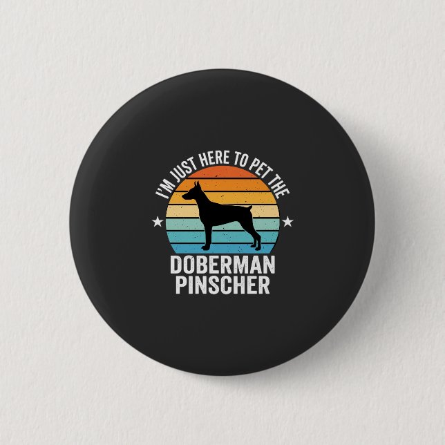 Pet The Doberman Pinscher Retro 2 Inch Round Button (Front)