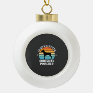 Pet The Doberman Pinscher Retro Ceramic Ball Christmas Ornament