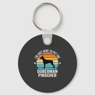 Pet The Doberman Pinscher Retro Keychain