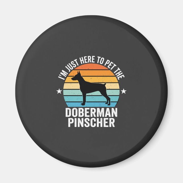 Pet The Doberman Pinscher Retro Magnet (Front)