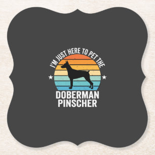 Pet The Doberman Pinscher Retro Paper Coaster