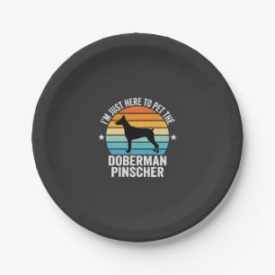 Pet The Doberman Pinscher Retro Paper Plate