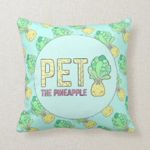Pet the Pineapple - Cute Square Cushion! Sky Blue