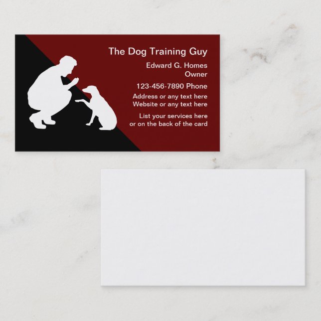 Pet Training Services  Business Card (Front/Back)