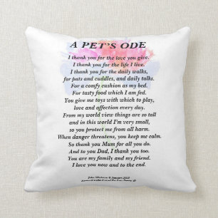 Pet Tribute To Owner Poem Cushion 41 X 41 cm
