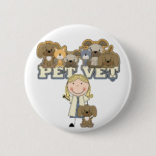 Pet Vet Blonde Female Tshirts and Gifts 2 Inch Round Button