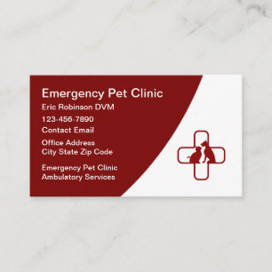Pet Veterinary Emergency Clinic Hospital Business Card