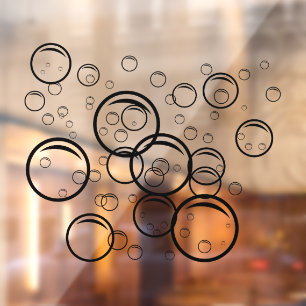 Pet wash Bubbles black colour outline Window Cling