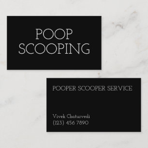 Pet Waste Removal Black Simple Business Card