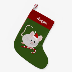 Pet White Santa Hat Mouse Christmas Stocking