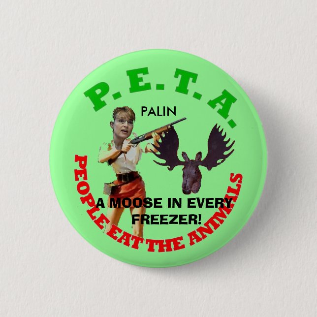 PETA, grey circle, young gun white... - Customized 2 Inch Round Button (Front)