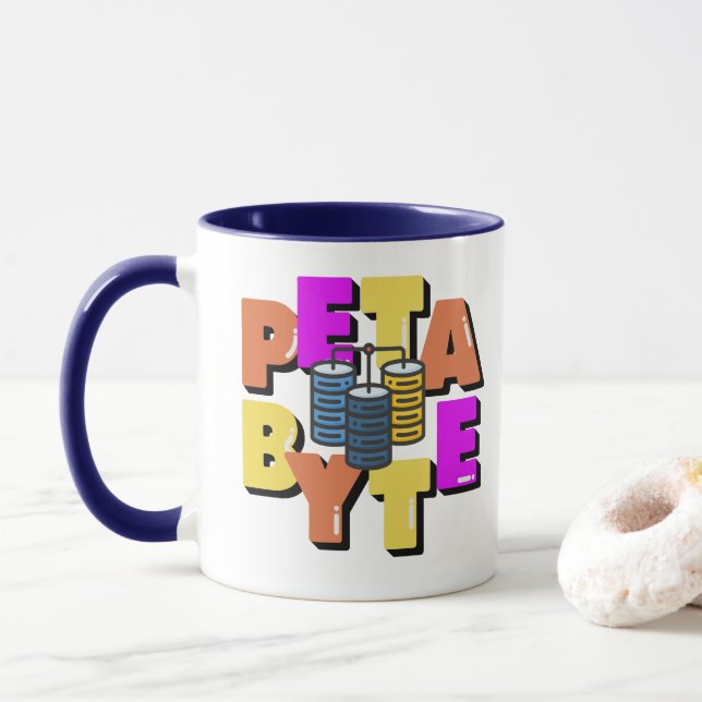 Petabyte Data Measurement Unit Mug (With Donut)