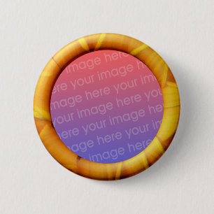 Petal (3d effect frame border) Template 2 Inch Round Button