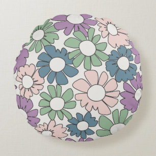 Petal Jubilee Twilight Garden Round Pillow