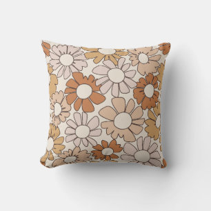 Petal Jubilee Warm Earth Boho Throw Pillow