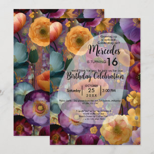 Petal Mosaic   Colourful Flower Design Invitation