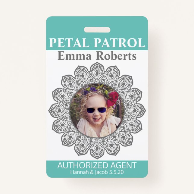 Petal Patrol Flower Girl Badge (Front)