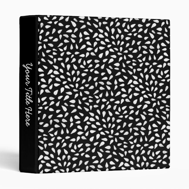 Petal Pattern (1in) Black and White Binder (Front/Spine)