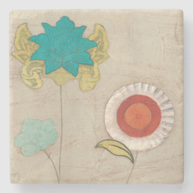 Petal Patterns I Stone Coaster (Front)