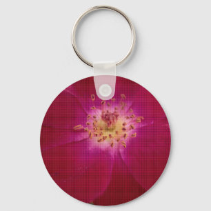Petal Perfection: Chequered Rose Petal Pattern Art Keychain